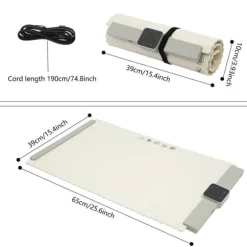 Bärbar Matvärmematta, Justerbar Temperatur, Energisparande Timer,VIT, 65x39cm