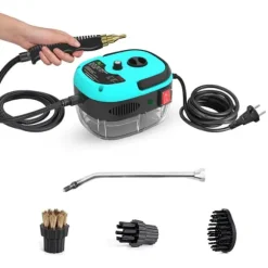 Bärbar ångtvätt - Ångrengörare - 2500 W - Hög temperatur - Trycksatt ånga - 220 V - CE-certifierad - Blå