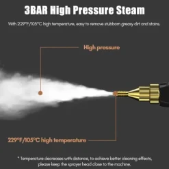 Bärbar ångtvätt - Ångrengörare - 2500 W - Hög temperatur - Trycksatt ånga - 220 V - CE-certifierad - Blå