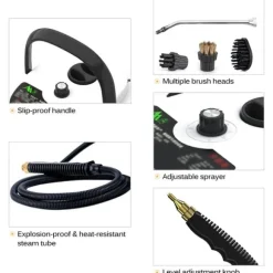 Bärbar ångtvätt - Ångrengörare - 2500 W - Hög temperatur - Trycksatt ånga - 220 V - CE-certifierad - Blå