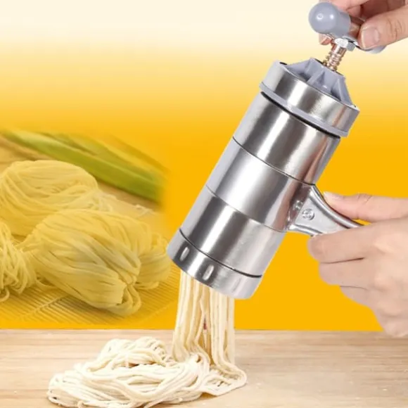Bärbar nudelmaskin i rostfritt stål - enkel manuell nudelpress