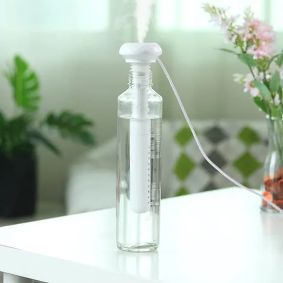 Bärbar vit skrivbordsluftfuktare för hem och bil med hög kapacitet