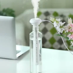 Bärbar vit skrivbordsluftfuktare för hem och bil med hög kapacitet