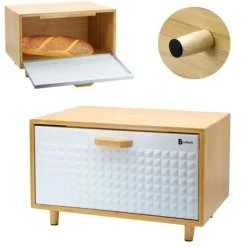 Brödbehållare - CHLEBAK - 4251 - Bambuträ - Stål - Modern design