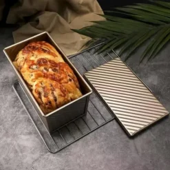 Brödform med lock Bakform Kakbröd Rostad brödlåda i kolstål Nonstick-beläggning Bakverktyg