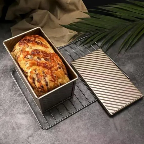 Brödform med lock Bakform Kakbröd Rostad brödlåda i kolstål Nonstick-beläggning Bakverktyg