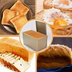 Brödform med lock Bakform Kakbröd Rostad brödlåda i kolstål Nonstick-beläggning Bakverktyg