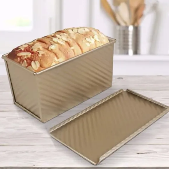 Brödform med lock Bakform Kakbröd Rostad brödlåda i kolstål Nonstick-beläggning Bakverktyg