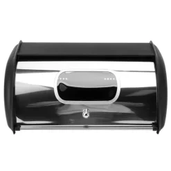 Brödförvaringsbehållare med litet fönster för köksbänk Svart