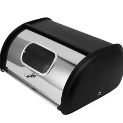 Brödförvaringsbehållare med litet fönster för köksbänk Svart