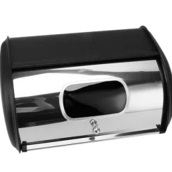 Brödförvaringsbehållare med litet fönster för köksbänk Svart