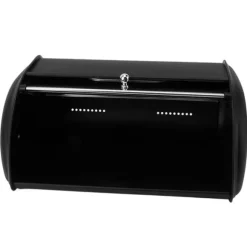 Brödförvaringsbehållare med litet fönster för köksbänk Svart