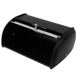 Brödförvaringsbehållare med litet fönster för köksbänk Svart