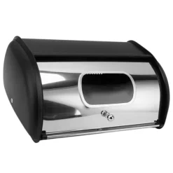 Brödförvaringsbehållare med litet fönster för köksbänk Svart