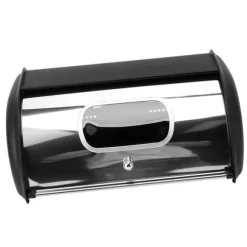 Brödförvaringsbehållare med litet fönster för köksbänk Svart