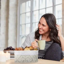 Brödkorg, Bambu, 16x34x23,5 cm, Grå