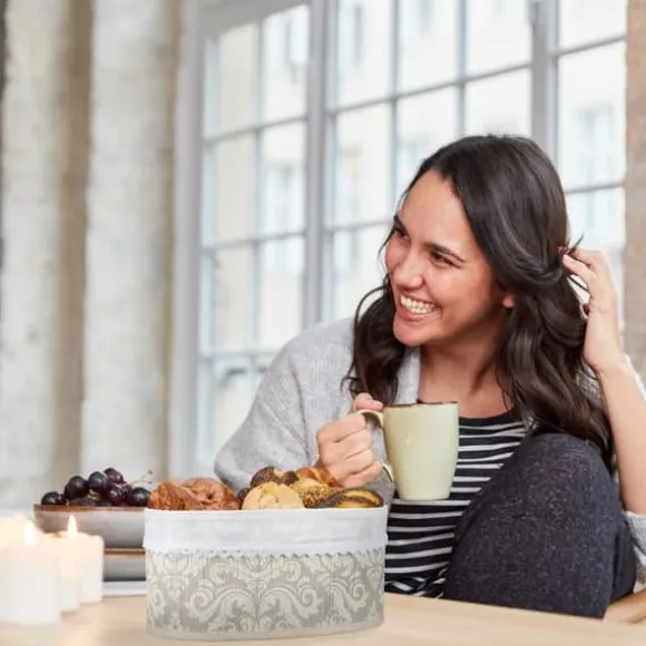 Brödkorg, Bambu, 16x34x23,5 cm, Grå