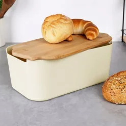 Brödkärl för frallor med bambubräda för kök