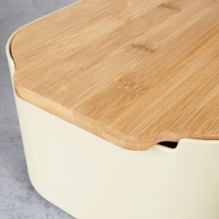 Brödkärl för frallor med bambubräda för kök