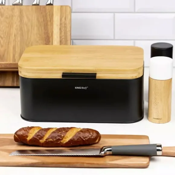 Brödkärl i stål med bambuöverdrag KINGHOFF KH-1735