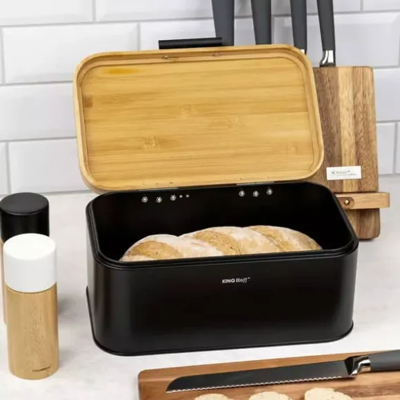 Brödkärl i stål med bambuöverdrag KINGHOFF KH-1735