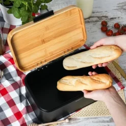 Brödkärl i stål med bambuöverdrag KINGHOFF KH-1735