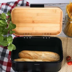 Brödkärl i stål med bambuöverdrag KINGHOFF KH-1735