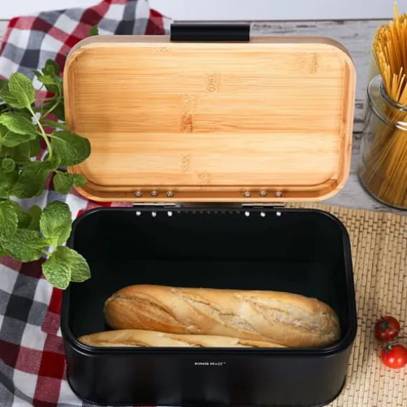 Brödkärl i stål med bambuöverdrag KINGHOFF KH-1735