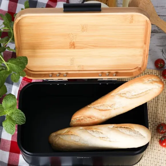 Brödkärl i stål med bambuöverdrag KINGHOFF KH-1735