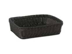 Brødkurv Rektangulær 40x30xH10 cm kraftig plastflet PP sort