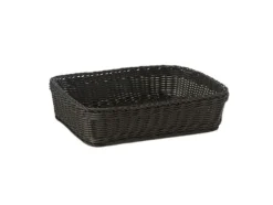 Brødkurv Rektangulær 40x30xH10 cm kraftig plastflet PP sort