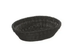 Brødkurv 25x19x6.5 cm Oval Kraftig flet PP Sort