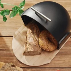 Brödlåda | DARVIN | rund svart | 37x26x22 cm | 996362