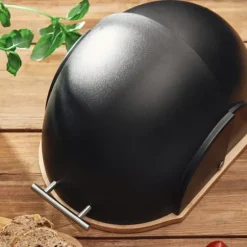 Brödlåda | DARVIN | rund svart | 37x26x22 cm | 996362