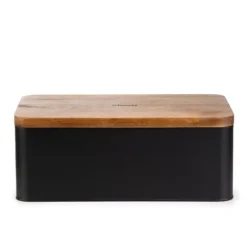 Brödlåda | LOMAS | svart med akacialock | 33x18x13 cm | 872506