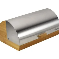 Brödlåda - Maestro - MR-1673S - Skjutlock - Rostfritt stål - Trä