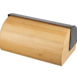 Brödlåda av trä med metalllock + kniv BRUNBESTE BB-2773