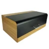Brödlåda i bambu med svart stållock, modern design, 36x20x13,5 cm | Begryf