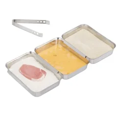 Brödningsbricka set, rostfritt stål, 4x17x23 cm, silver