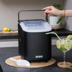 BREND Isbitaricksmaskin med Skopa – Bärbar Isblockstillverkare – Svart