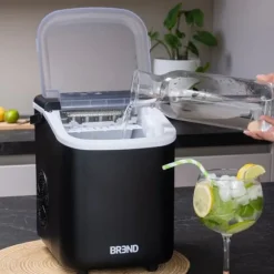 BREND Isbitaricksmaskin med Skopa – Bärbar Isblockstillverkare – Svart