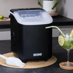 BREND Isbitaricksmaskin med Skopa – Bärbar Isblockstillverkare – Svart