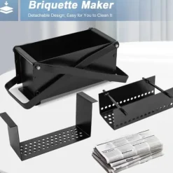 Brikettpress - Tidnings-/pappersbrikettpress - Återvinn tidningar till bränslebriketter - Svart