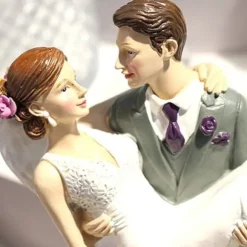 Bröllopsfigur - dekora - Brudpar - 20 cm - Harpiks - Tårtdekoration