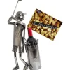 BRUBAKER Dekorativ vinflaskhållare - Metallic skulptur - Presentidé - Golfare: Kök & Hem