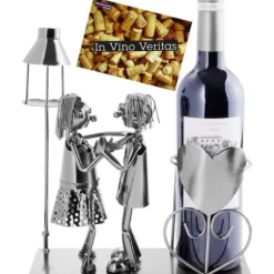 BRUBAKER Vinflaskhållare - Par älskare som dansar under en gatlykta - Metall - Dekorativt föremål