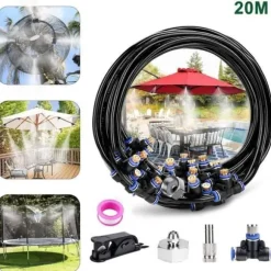 Brumisateur Exterieur - VINSIC - Spraysystem 20M - 20 Messingmunstycken - Effektiv Kylning