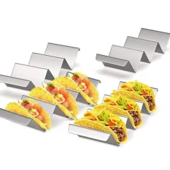 Bästsäljande högkvalitativt kök Restaurang Mat Show Tool 430 Stainless Steel Holder Taco Holders Stand