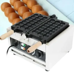 Bubbelvåffeljärn - Professionellt elektriskt - 1500 W - Non-stick - 180° roterbart - Temp 50–300°C - 220 V - Svart/Silver