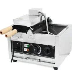 Bubbelvåffeljärn - Professionellt elektriskt - 1500 W - Non-stick - 180° roterbart - Temp 50–300°C - 220 V - Svart/Silver